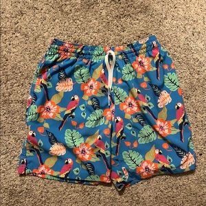mens size medium tropical print chubbies brand swim trunks.